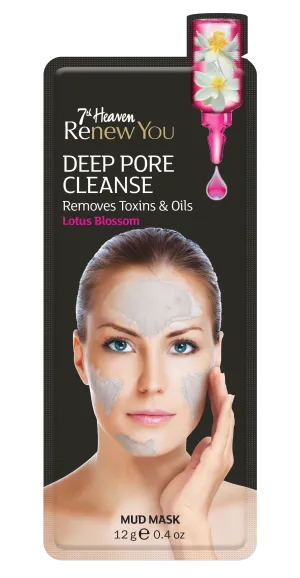 7th Heaven Renew You Deep Pore Cleanse Mud Mask Removes Toxins & Oils, Lotus Blossom