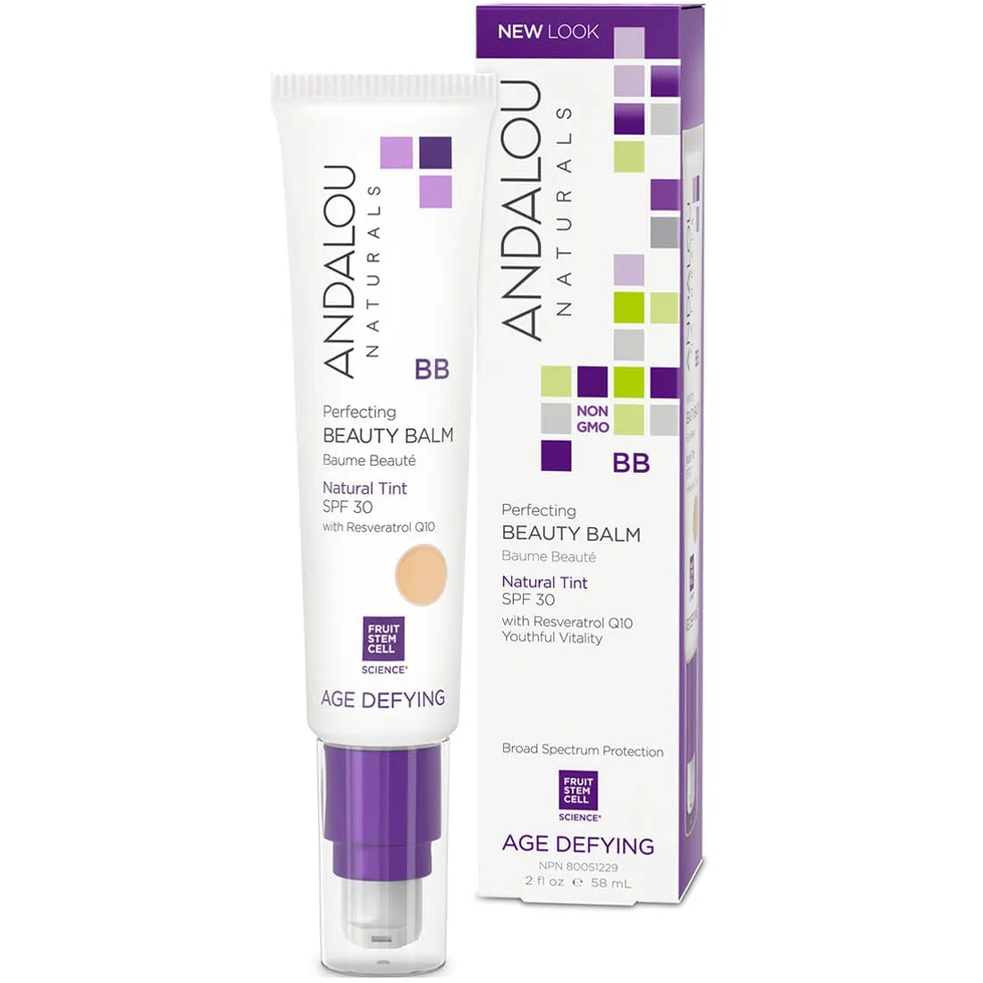 Andalou Naturals Perfecting Beauty Balm with SPF 30, Natural Tint, 58ml