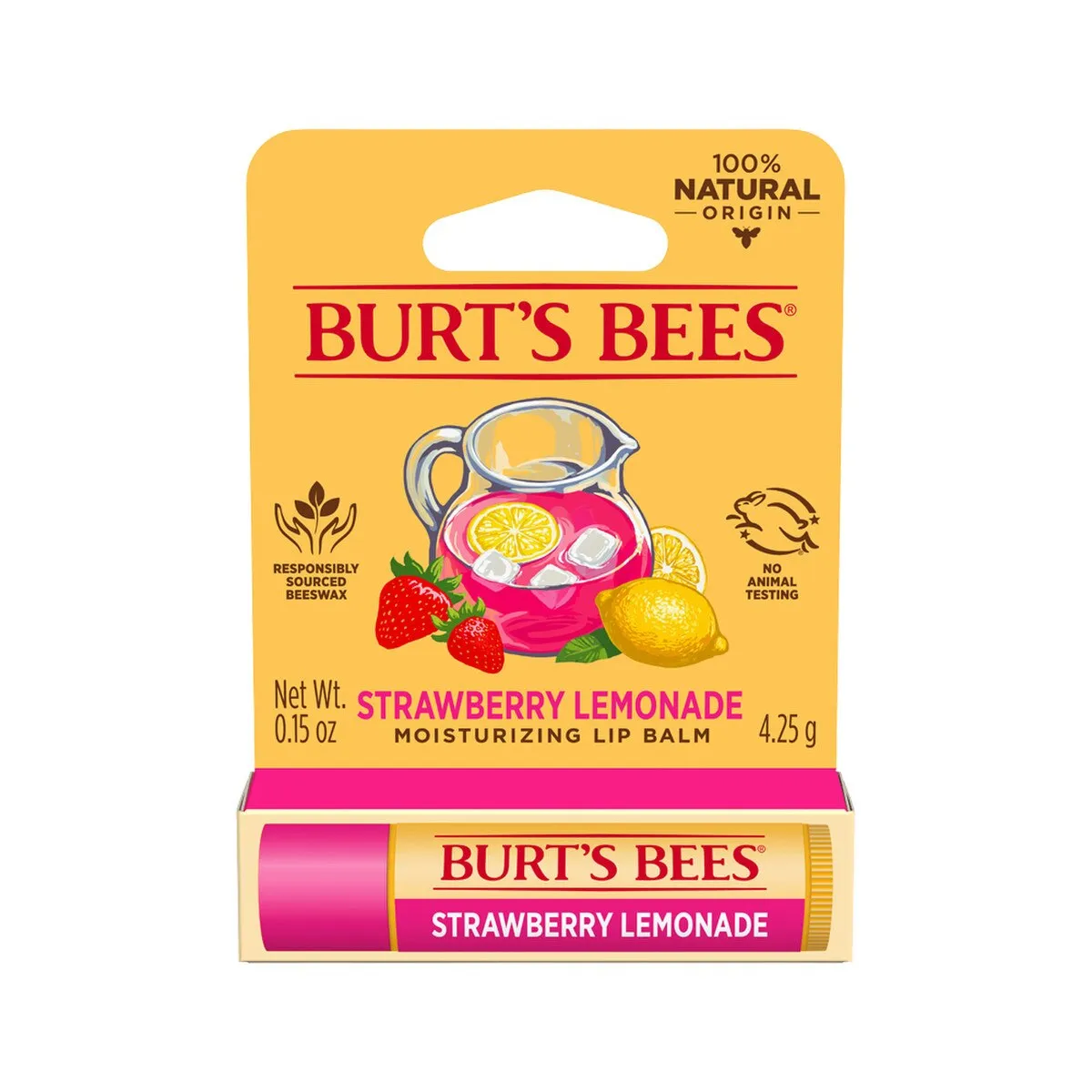 Burts Bees Moisturising Lip Balm Strawberry Lemonade 4.25g