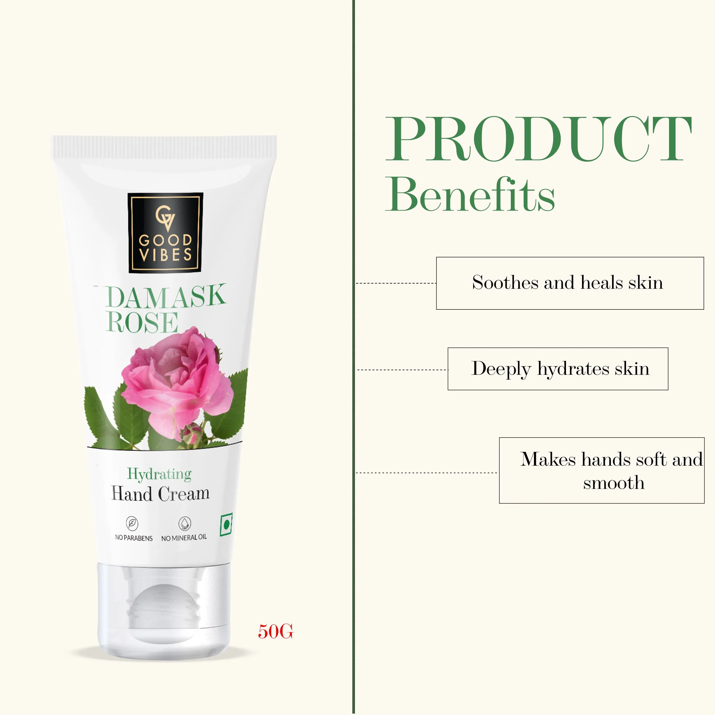 Good Vibes Damask Rose Hydrating Hand Cream (50 gm)