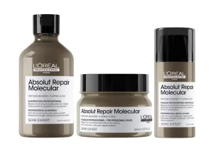 L'Oréal Professionnel Serie Expert Absolut Repair Molecular Shampoo,Mask & Leave-In Mask Trio