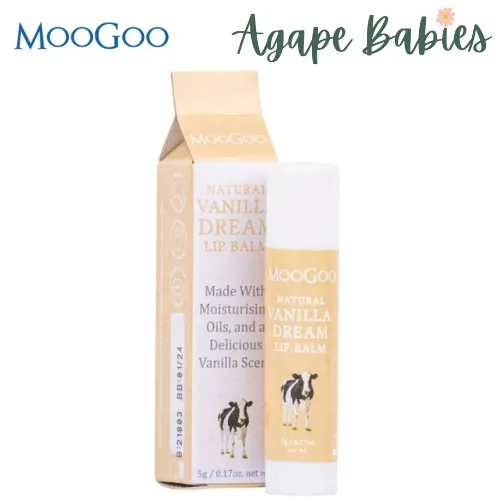 MooGoo Skincare Edible Lip Balm 5g -Vanilla Dream Exp: