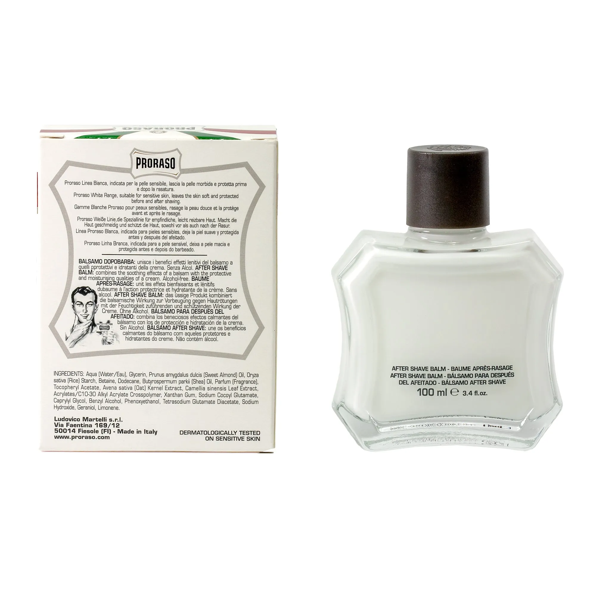 Proraso White Liquid Cream After Shave Balm for Sensitive Skin