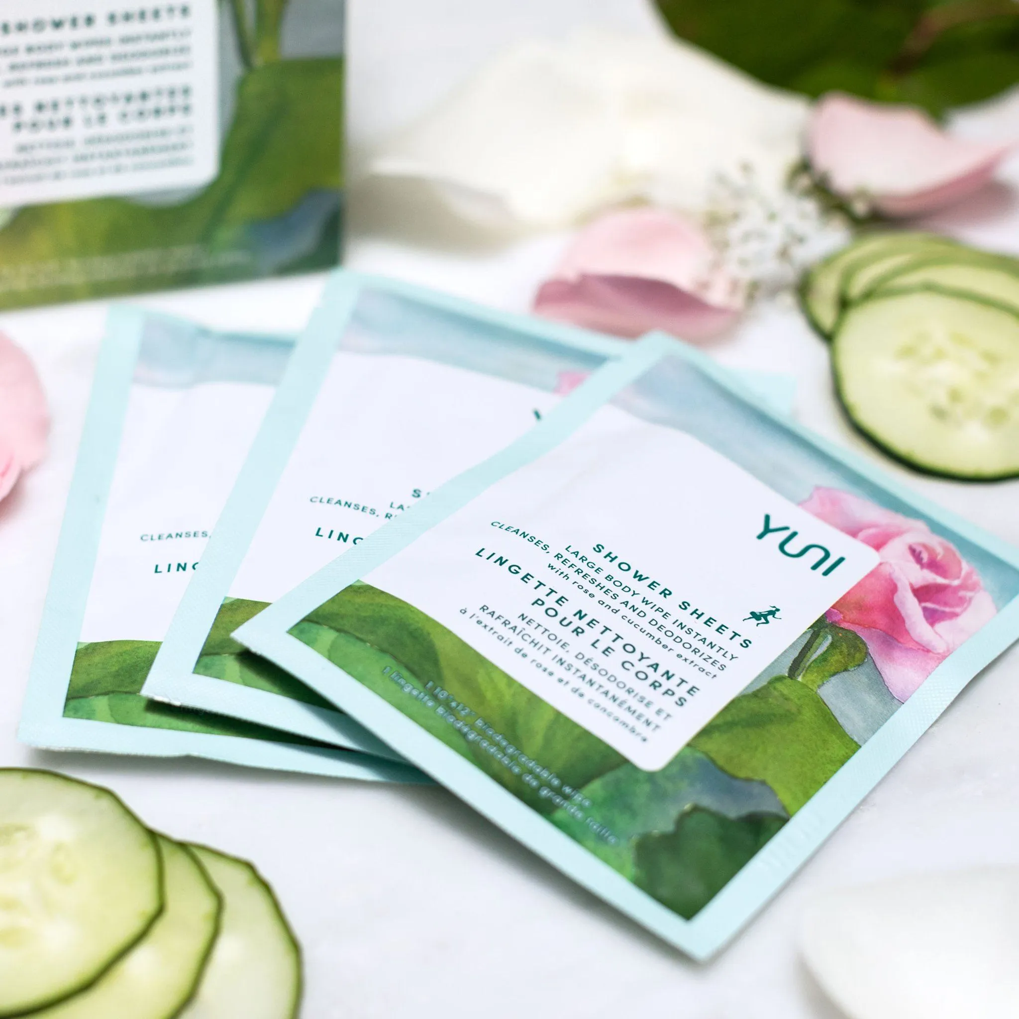 Rose Cucumber Shower Sheets