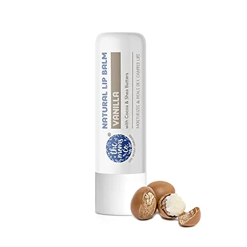 The Moms Co. Natural Lip Balm I Non Sticky I Protects & Nourishes Dry Chapped Lips I Shea & Cocoa Butter(5gm) (Vanilla)